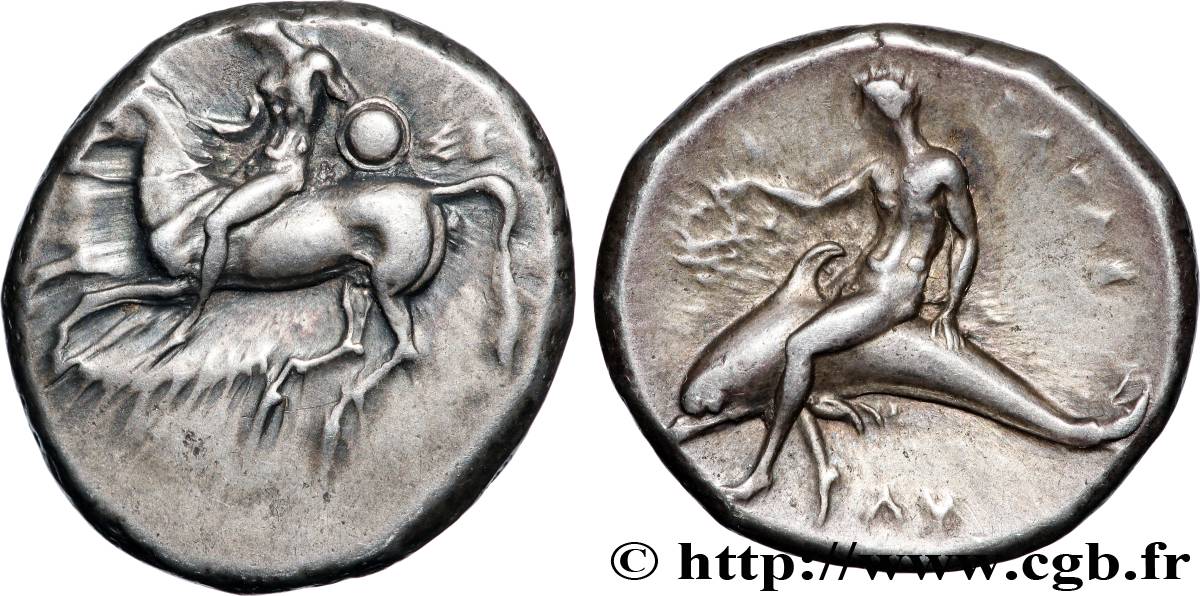 CALABRE - TARENTE Nomos, statère ou didrachme TTB