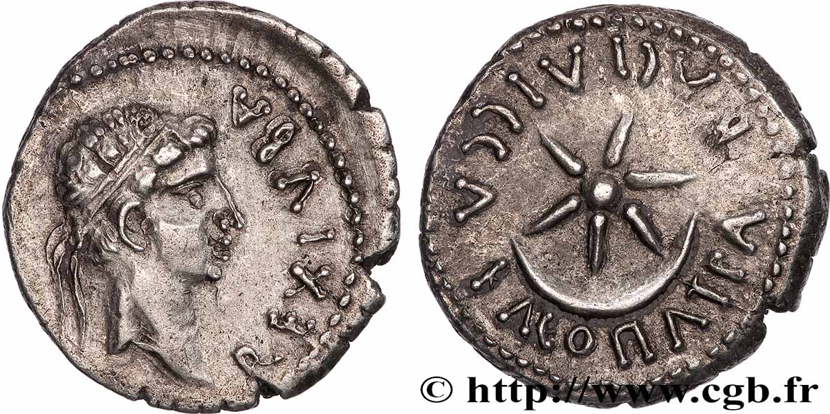 MAURETANIEN - MAURETANISCHES KÖNIGREICH - JUBA II und KLEOPATRA Denier VZ