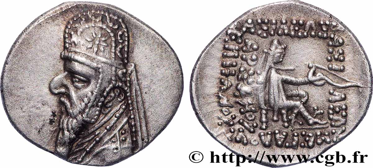 PARTHIEN - KÖNIGREICH DER PARTHER - MITHRADATES II Drachme VZ