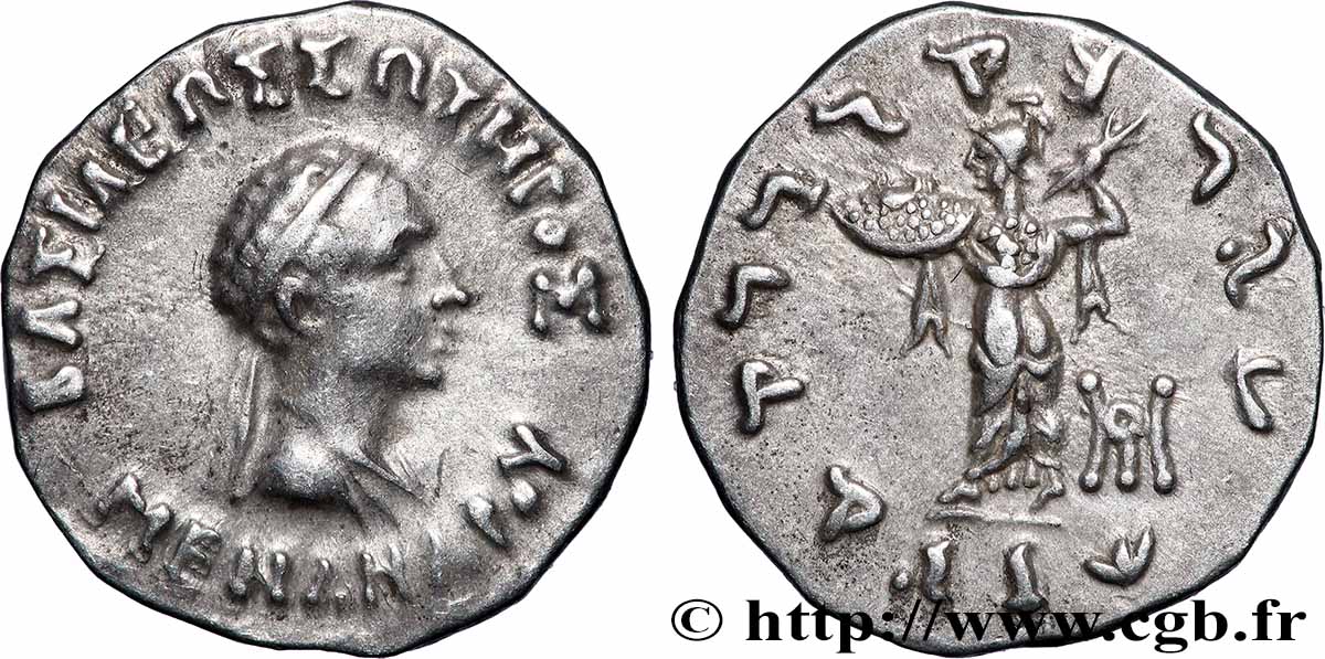 BAKTRIEN - KÖNIGREICH BAKTRIEN - MENANDROS I SOTER Drachme fVZ/VZ