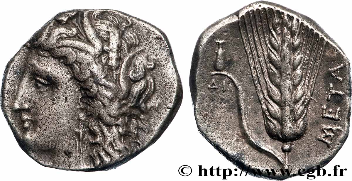 LUCANIE - MÉTAPONTE Nomos, statère ou didrachme TTB+/SUP