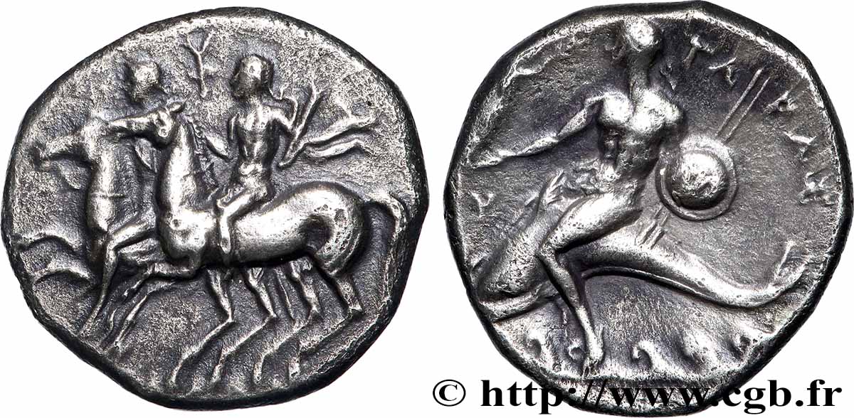 KALABRIEN - TARENTUM Nomos, statère ou didrachme fVZ