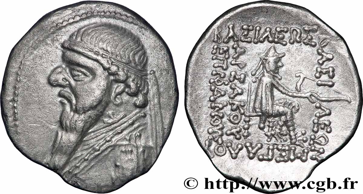 PARTHIEN - KÖNIGREICH DER PARTHER - MITHRADATES II Drachme VZ