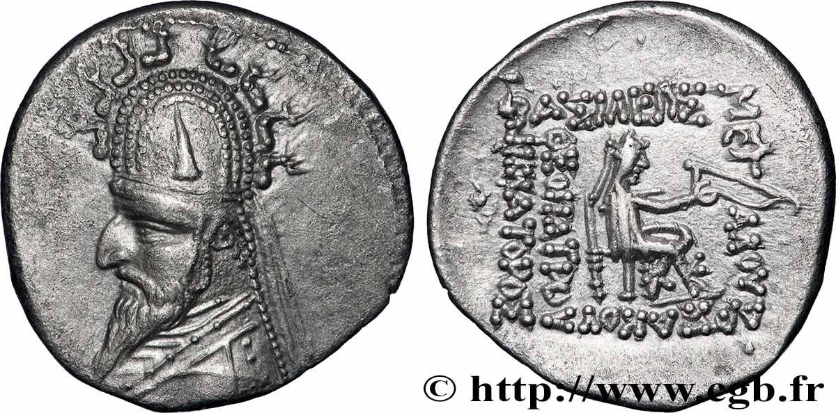 PARTHIEN - KÖNIGREICH DER PARTHER - SINATRUCES Drachme VZ