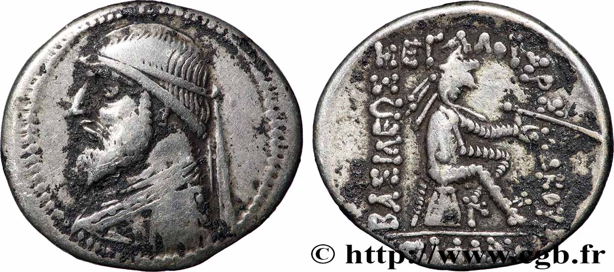 PARTHIEN - KÖNIGREICH DER PARTHER - MITHRADATES II Drachme SS