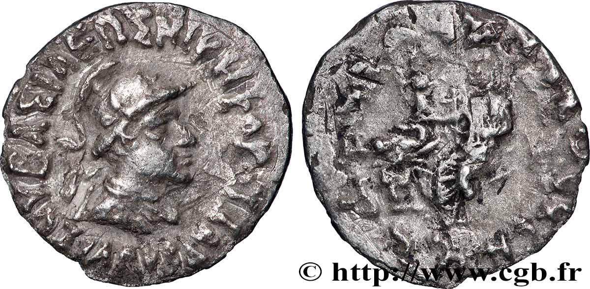 BAKTRIEN - KÖNIGREICH BAKTRIEN - ANTIALKIDAS Drachme bilingue SS/S