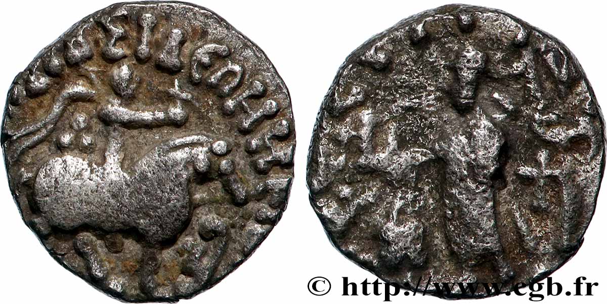 SCYTHIA - INDO-SCYTHIAN KINGDOM - AZES Drachme bilingue XF