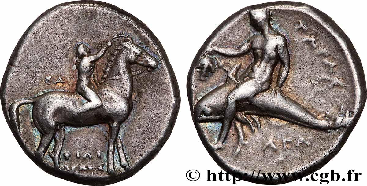 CALABRE - TARENTE Nomos, statère ou didrachme TTB+