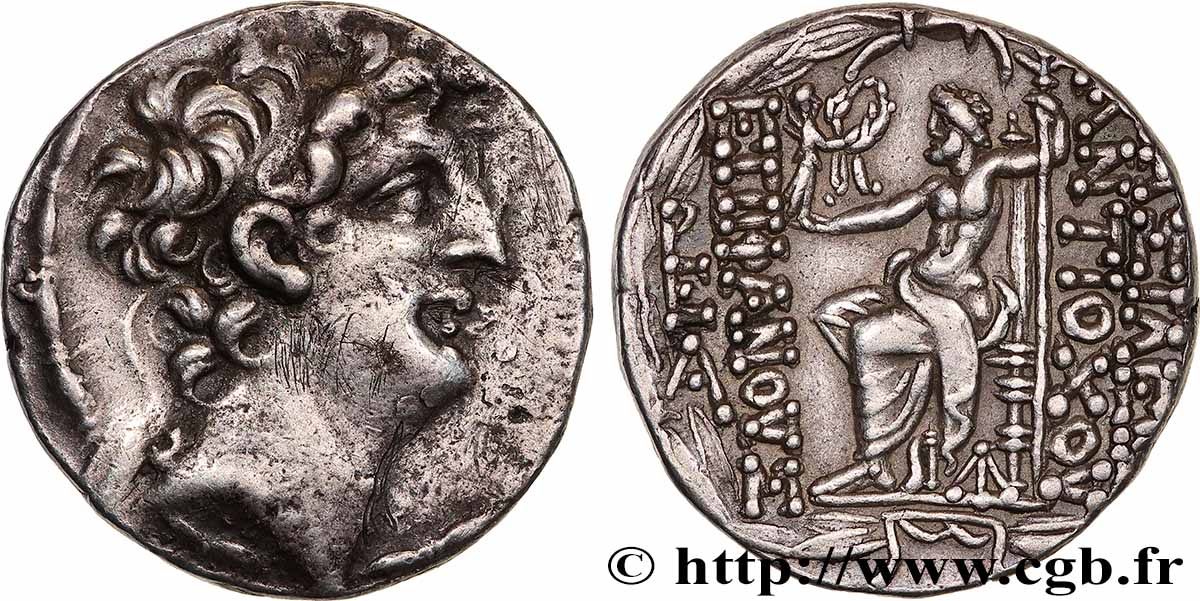 SYRIE - ROYAUME SÉLEUCIDE - ANTIOCHUS VIII GRYPUS Tétradrachme TTB+/SUP