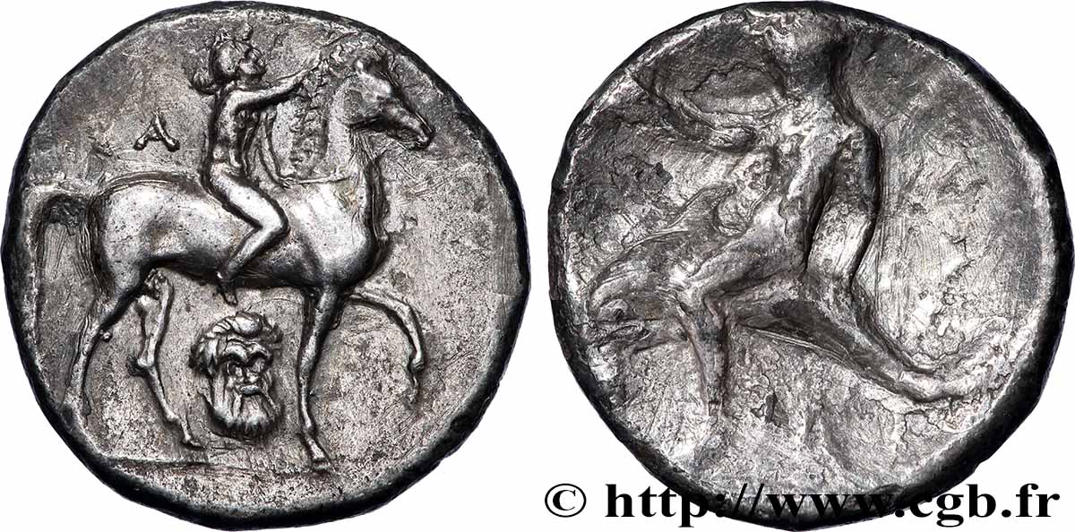 CALABRIA - TARAS Nomos, statère ou didrachme XF/VF