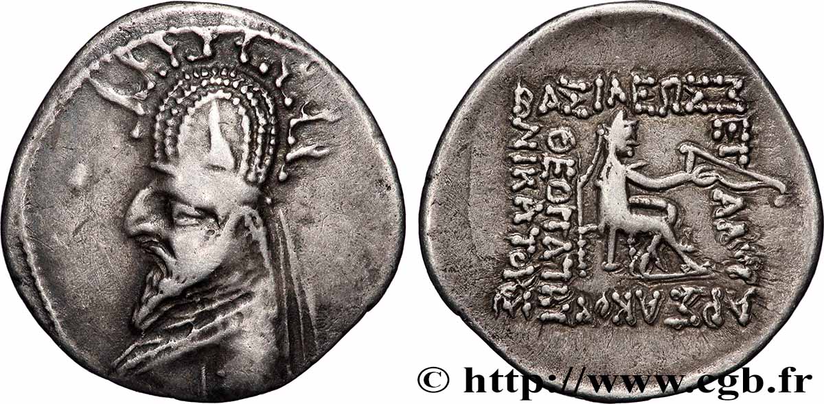 PARTHIE - ROYAUME PARTHE - SINATRUCES Drachme TTB/TTB+