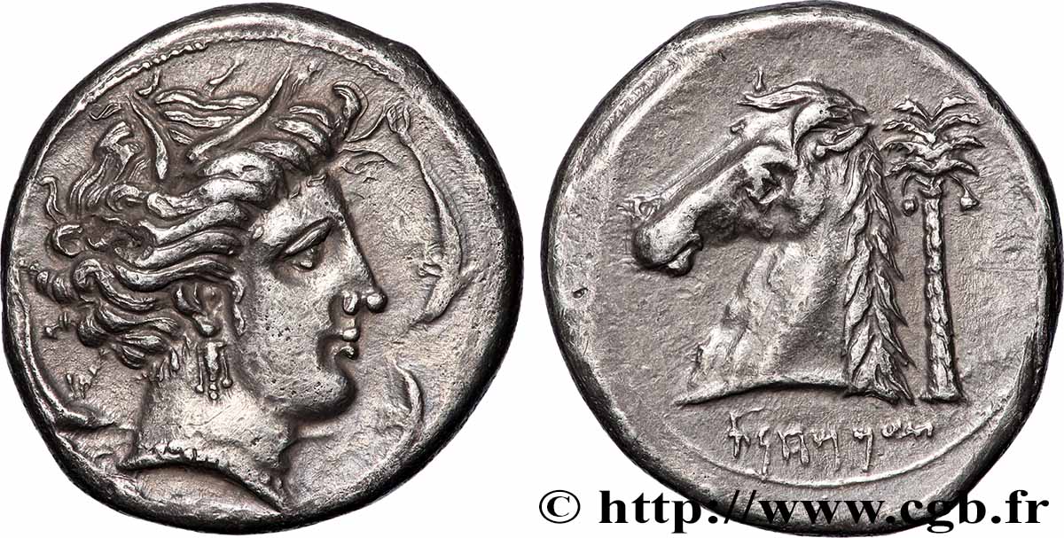 SICILY - SICULO-PUNIC - ENTELLA Tétradrachme AU