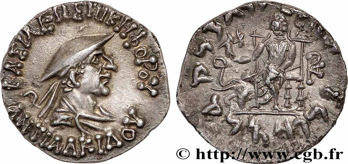 BACTRIA - BACTRIAN KINGDOM - ANTIALCIDAS Drachme bilingue MS