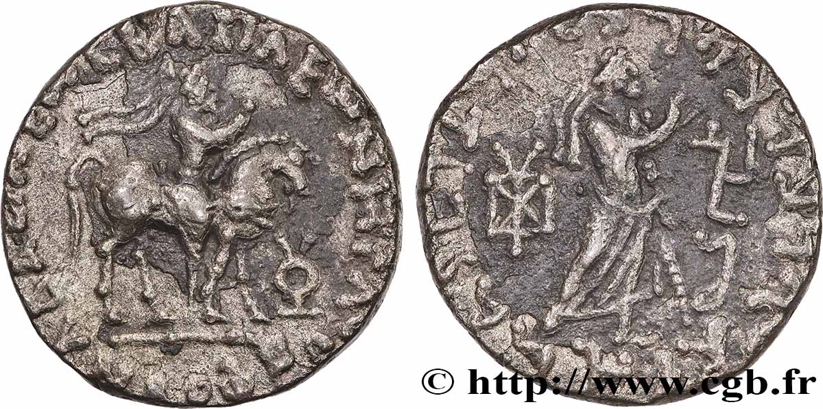 SCYTHIA - INDO-SCYTHIAN KINGDOM - AZES Tétradrachme bilingue XF