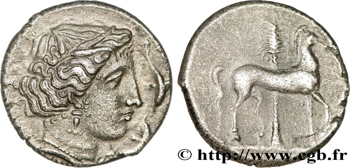 SICILE - SICULO-PUNIQUES - CÉPHALOÉDIUM Tétradrachme TTB+