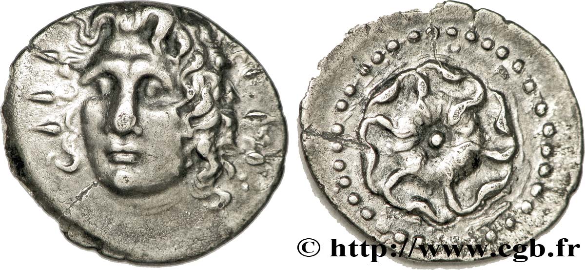 CARIE - ÎLES DE CARIE - RHODES Trihemidrachme TTB+