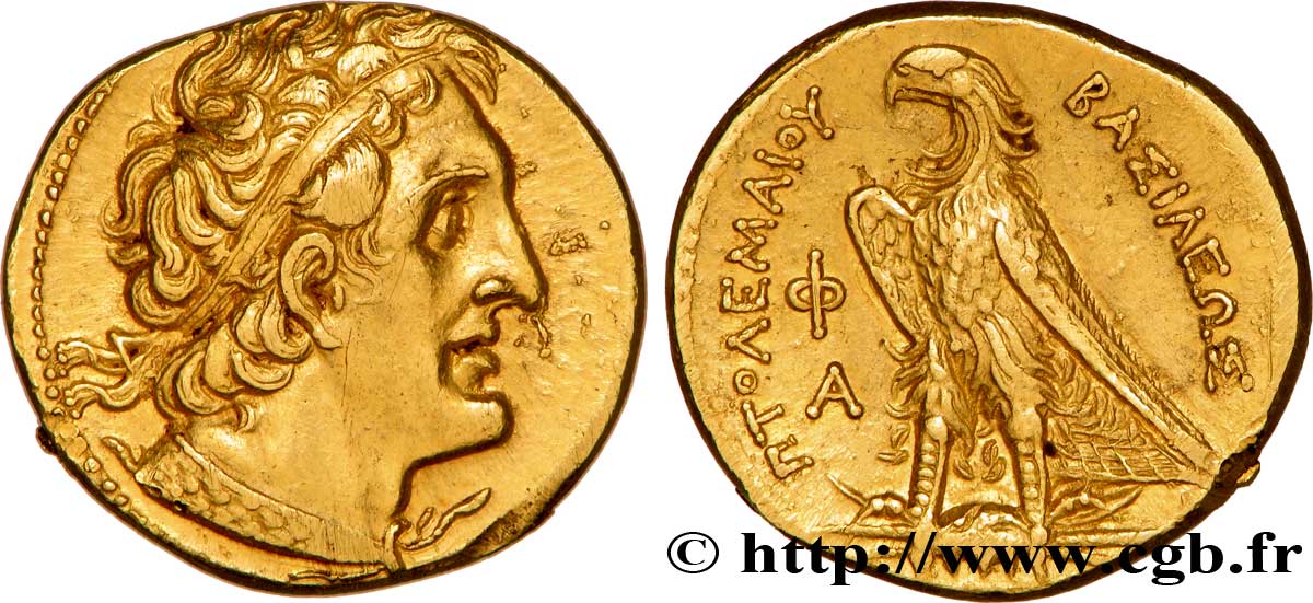 ÉGYPTE - ROYAUME LAGIDE - PTOLÉMÉE Ier SOTER Pentadrachme d’or ou trichrysa SPL