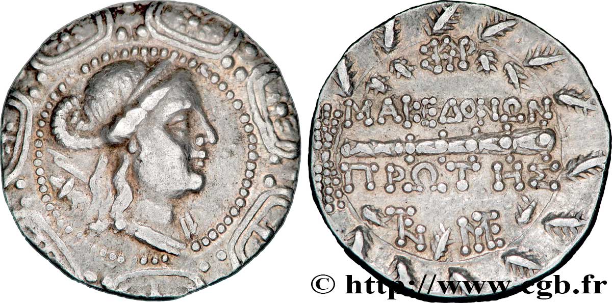 MACEDONIA - AMPHIPOLIS Tétradrachme stéphanophore AU