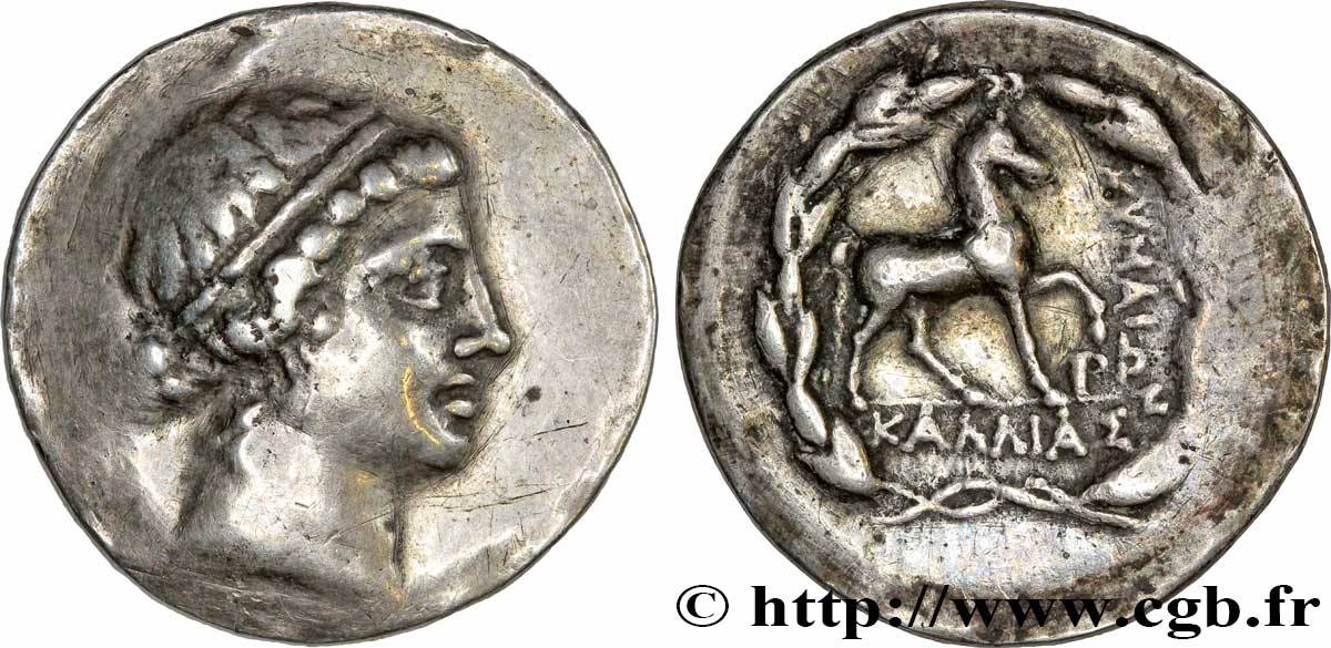 ÉOLIDE - CYMÉ Tétradrachme stéphanophore TTB/TB+