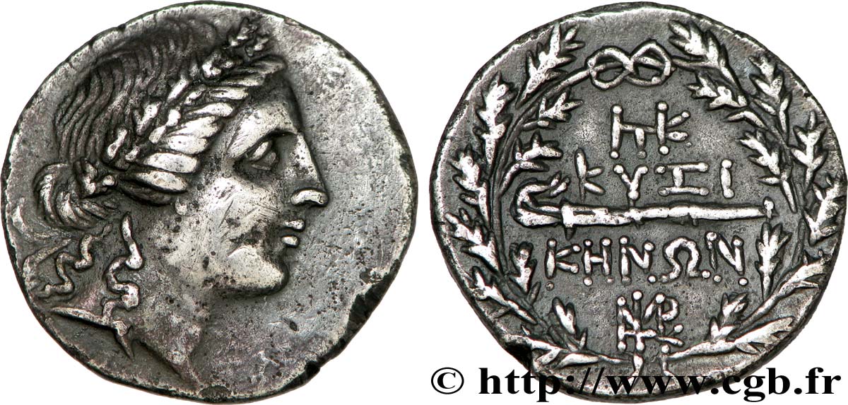 MYSIE - CYZIQUE Tétradrachme stéphanophore TTB