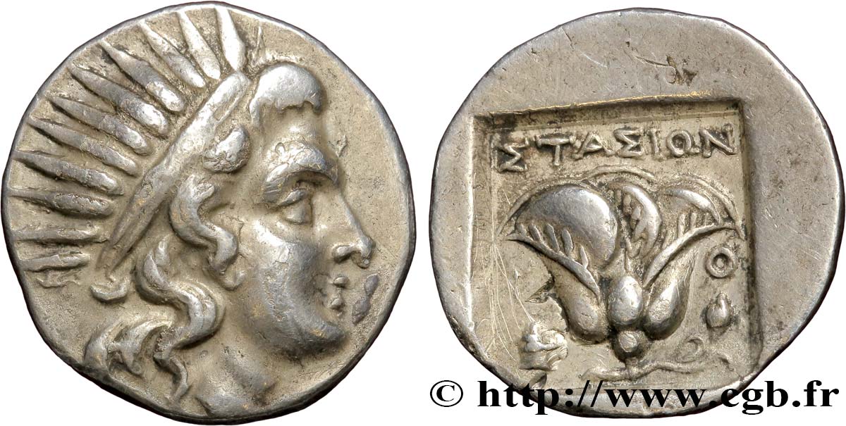 CARIE - ÎLES DE CARIE - RHODES Drachme plinthophore TTB+