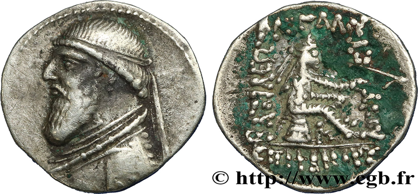 PARTHIEN - KÖNIGREICH DER PARTHER - MITHRADATES II Drachme SS