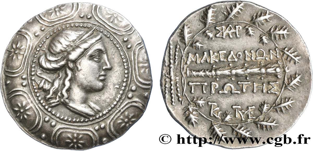 MACÉDOINE - AMPHIPOLIS Tétradrachme stéphanophore SUP