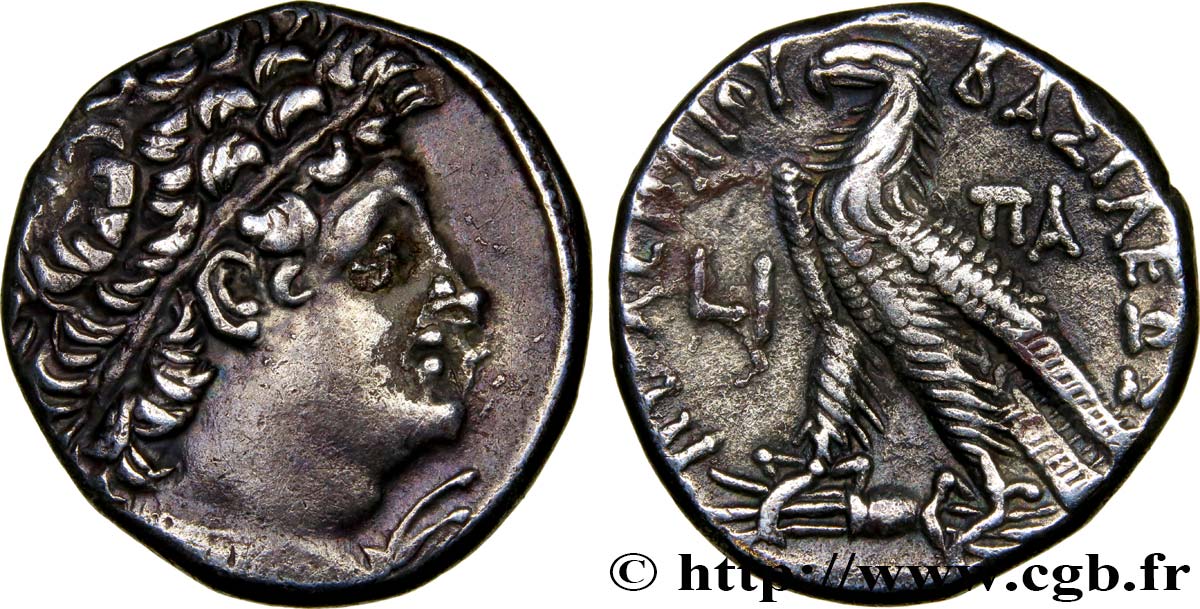 EGIPTO - EGIPTO PTOLEMAICO - PTOLEMEO IX SOTER II Y CLEOPATRA III Tétradrachme MBC+