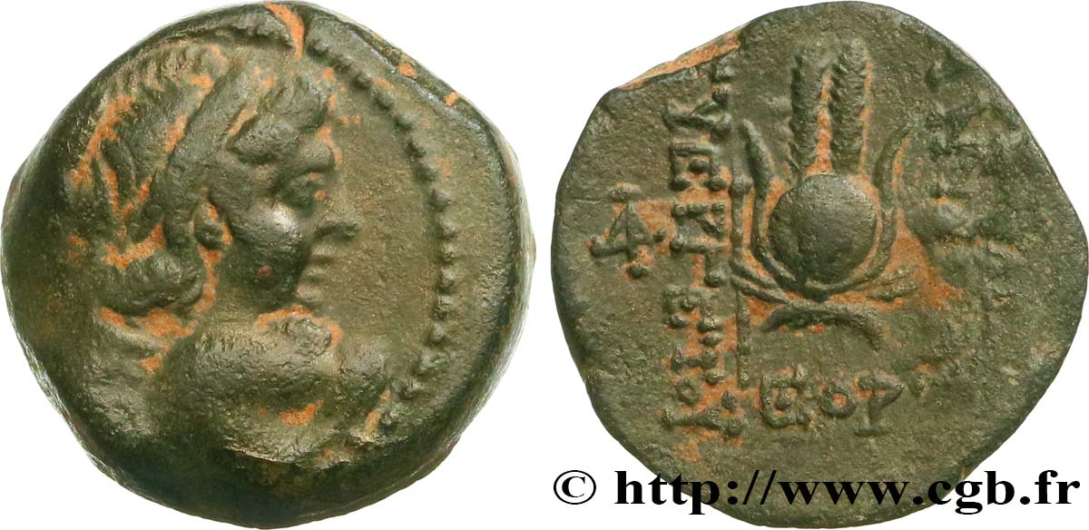 175 Syrie Antiochus VII,unité 9 Isis Séleucides Eros bronze 