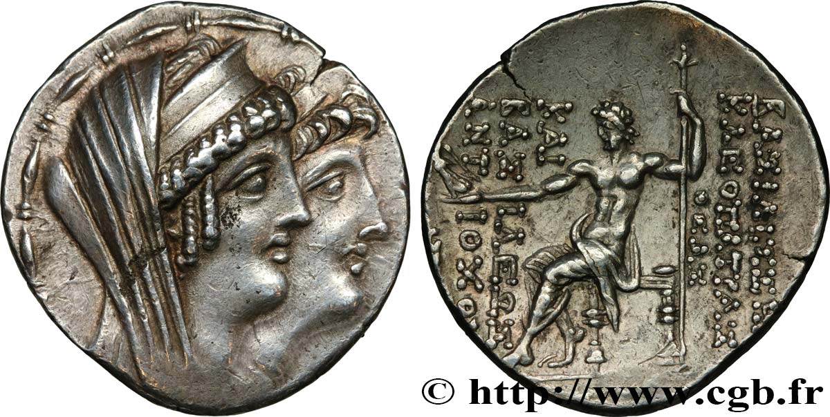 SYRIA - SELEUKID KINGDOM - CLEOPATRA THEA and ANTIOCHUS VIII GRYPUS Tétradrachme AU