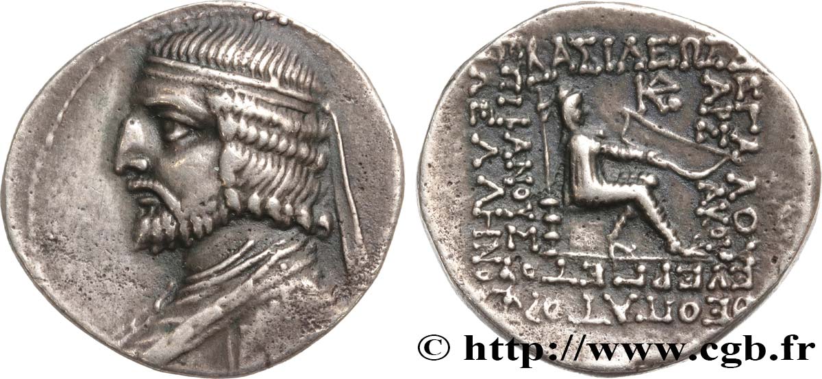 PARTHIEN - KÖNIGREICH DER PARTHER - KÖNIG UNBEKANNT (ARSAKES XVI) Tetradrachme fVZ