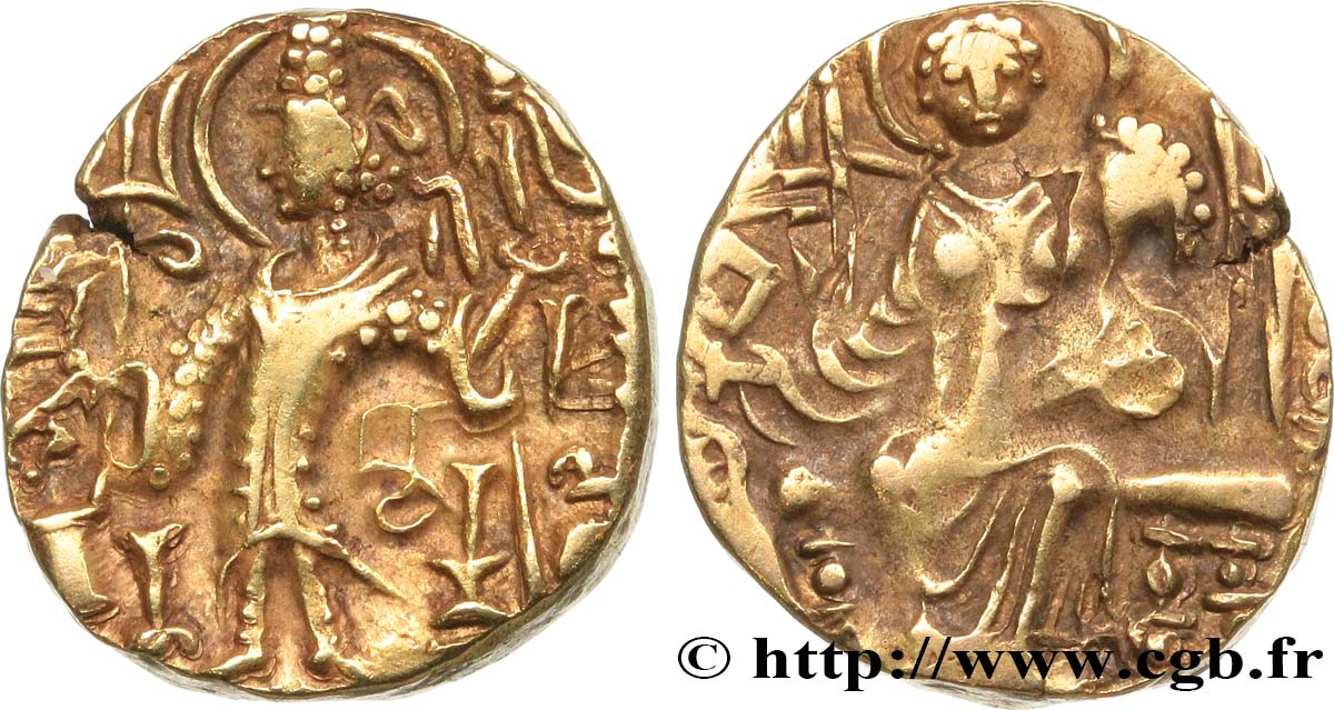 KUSHAN -KUSHAN EMPIRE - VASU DEVA III and his Successors Statère d or à la déesse Ardoksho AU