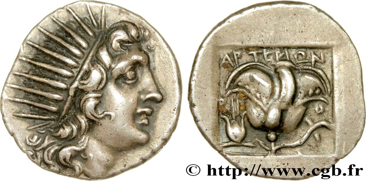 CARIA - CARIAN ISLANDS - RHODES Drachme plinthophore MS