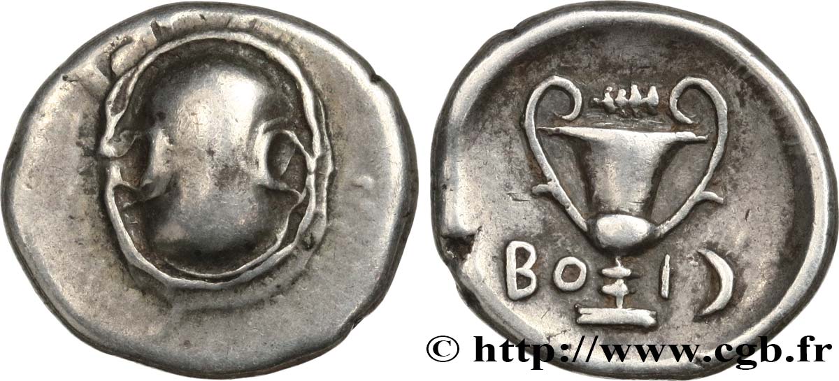 BÖOTIEN - THEBEN Hemidrachme ou quart de statère SS