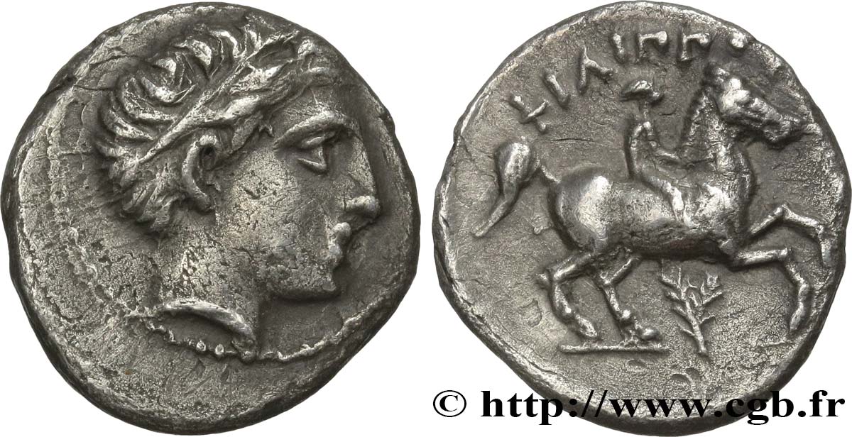 MACEDONIA - MACEDONIAN KINGDOM - PHILIP II Cinquième de tétradrachme AU/AU