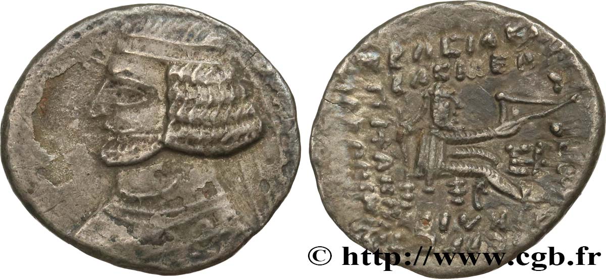 PARTHIEN - KÖNIGREICH DER PARTHER - ORODES II Drachme SS