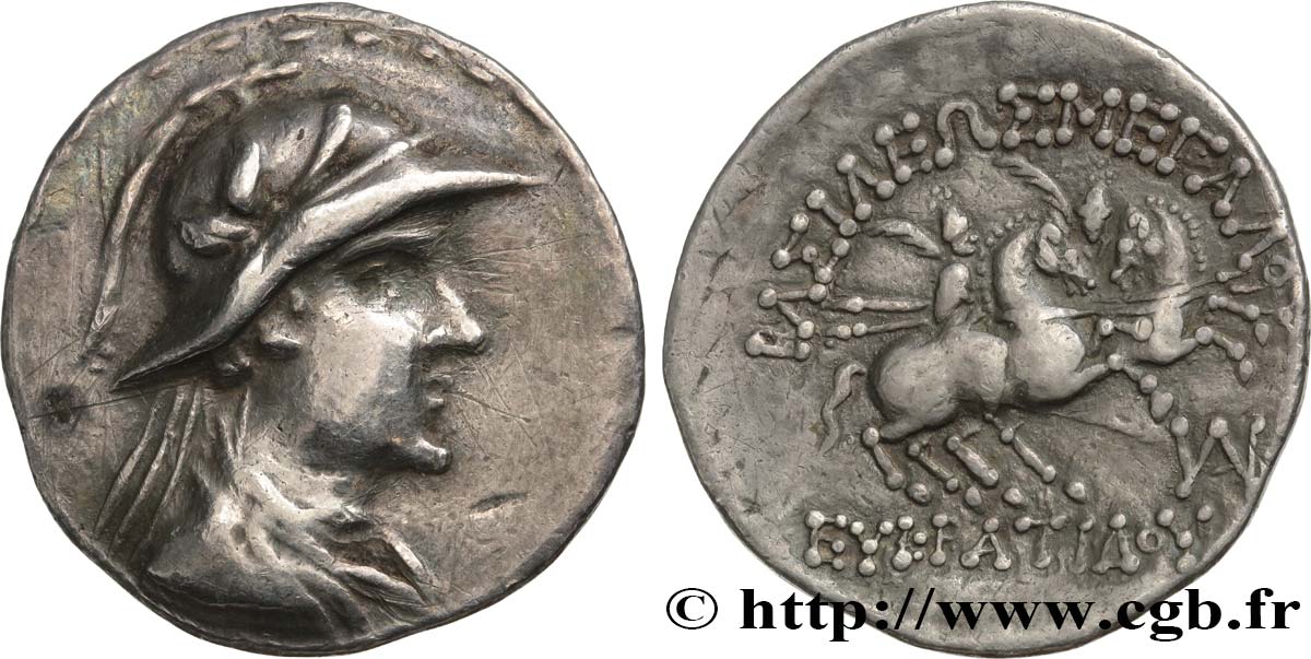 BACTRIA - BACTRIAN KINGDOM - EUCRATIDES I Tétradrachme XF