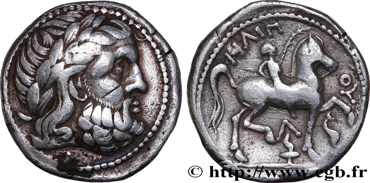 CELTES DU DANUBE - IMITATIONS DES TÉTRADRACHMES DE PHILIPPE II ET DE SES SUCCESSEURS Tétradrachme au cavalier, imitation de Philippe II TTB