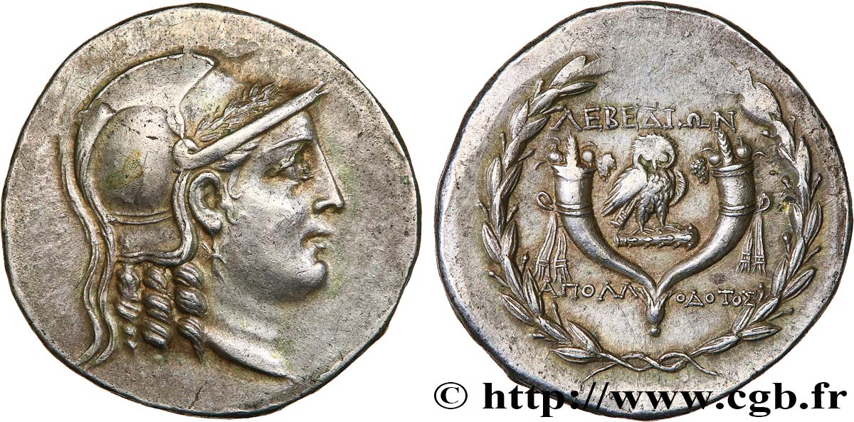 IONIE - LÉBÉDOS (PTOLEMAÏS) Tétradrachme stéphanophore SUP