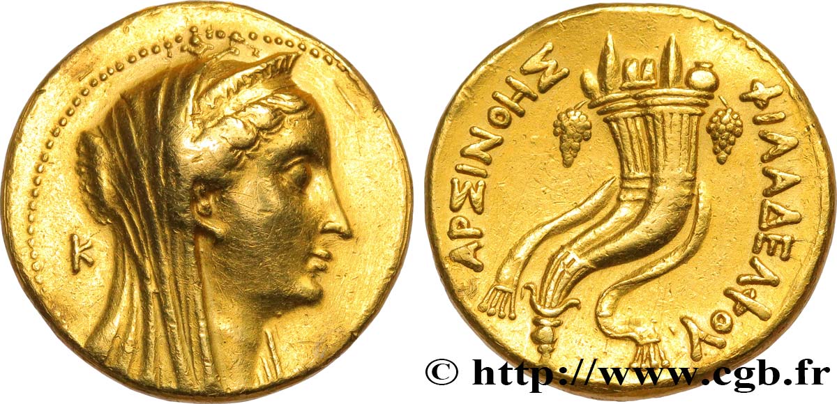 ÄGYPTEN - PTOLEMÄISCHES KÖNIGREICH ÄGYPTEN - PTOLEMAIOS II PHILADELPHOS Octodrachme d’or (mnaieon) fVZ