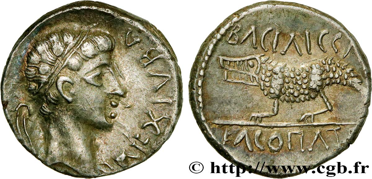 MAURETANIA - MAURETANIAN KINGDOM - JUBA II and CLEOPATRA Denier AU/MS