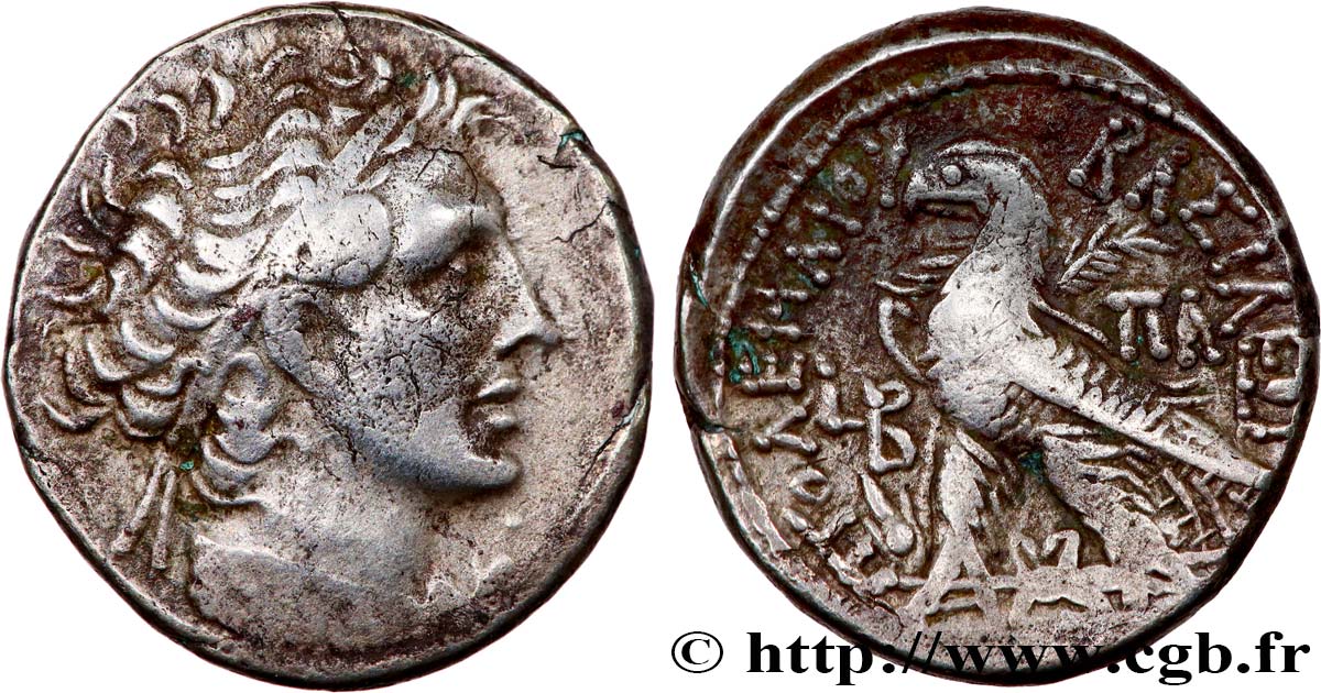 LAGID KINGDOM - CLEOPATRA VII AND PTOLEMY XIII Tétradrachme AU