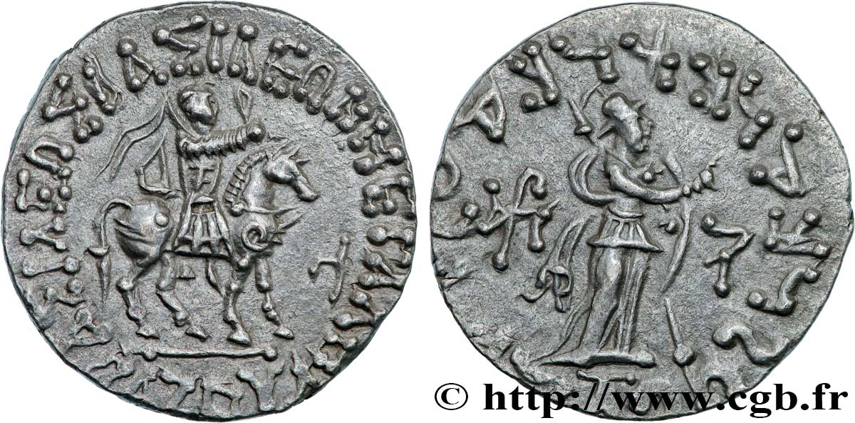 SCYTHIA - INDO-SCYTHIAN KINGDOM - AZES Tétradrachme bilingue MS