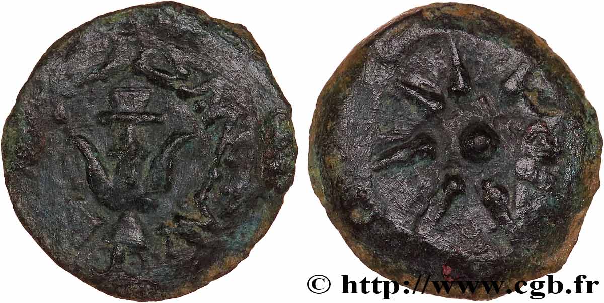 JUDAEA - KINGDOM OF HASMOAEAN - ALEXANDER JANNAEUS Prutah XF