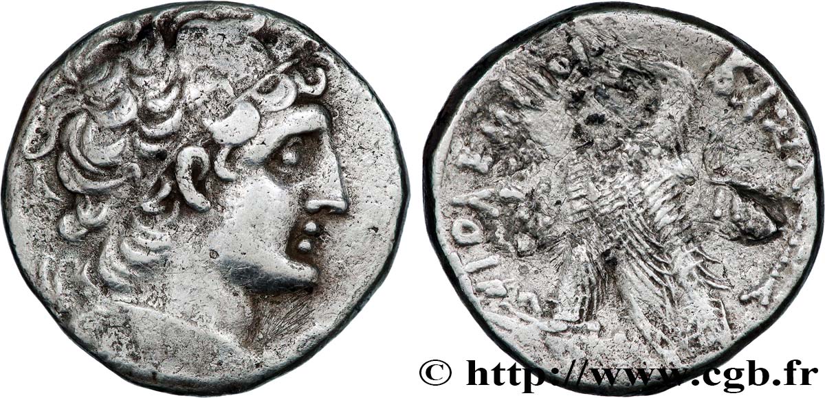 EGIPTO - EGIPTO PTOLEMAICO - PTOLEMEO IX SOTER II Y CLEOPATRA III Tétradrachme MBC