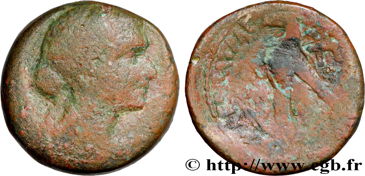 LAGID KINGDOM - CLEOPATRA VII AND PTOLEMY XIII Quatre-vingts drachmes VF