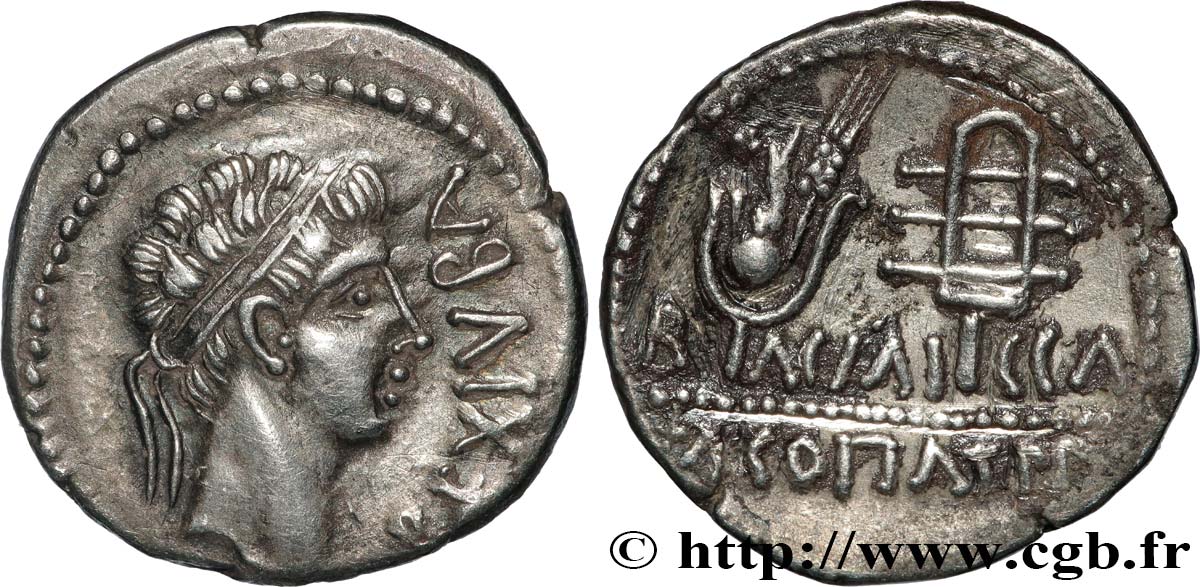 MAURETANIA - MAURETANIAN KINGDOM - JUBA II and CLEOPATRA Denier MS/AU