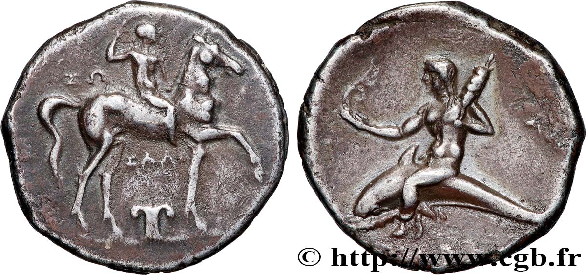 CALABRIA - TARAS Nomos ou didrachme XF/AU
