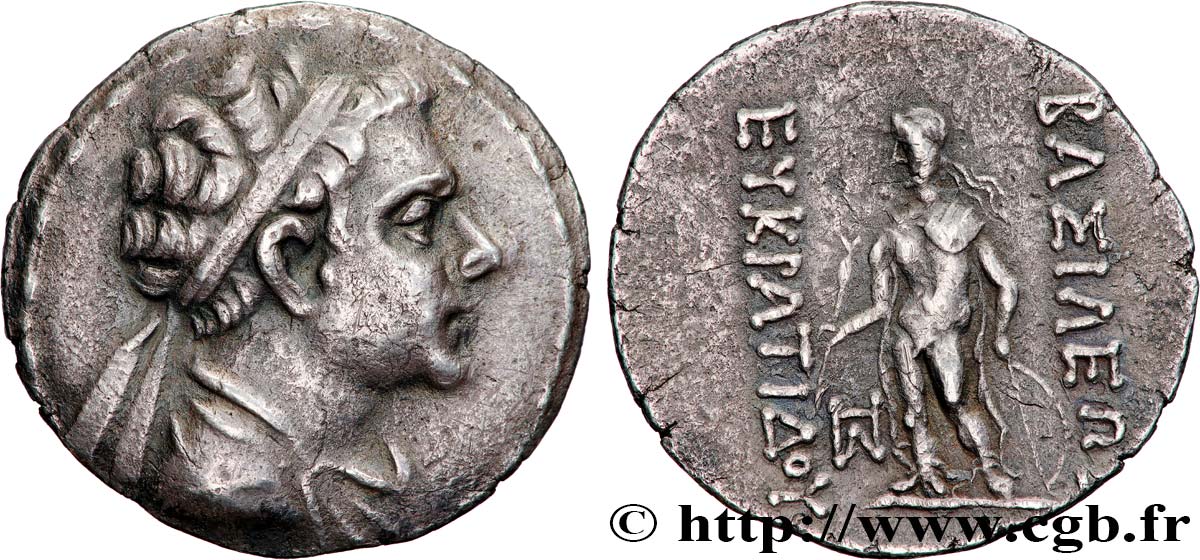 BACTRIA - BACTRIAN KINGDOM - EUCRATIDES II Tétradrachme AU