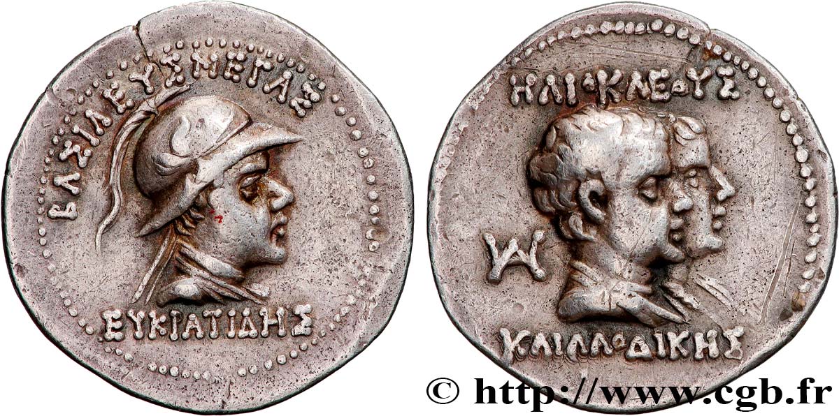 BACTRIA - REGNO DI BACTRIA - EUCRATIDO I Drachme q.SPL